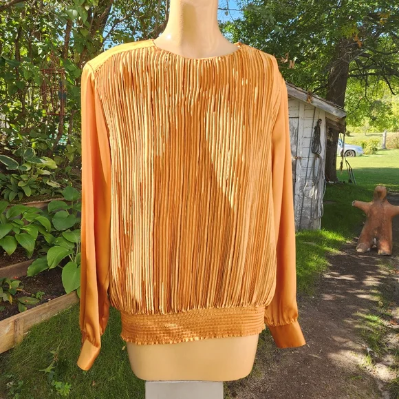 Gold satiny blouse - Picture 1 of 9